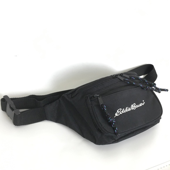Eddie Bauer Black Fanny Pack Belt Bag Unisex Adjustable Travel Vacation - Picture 4 of 10